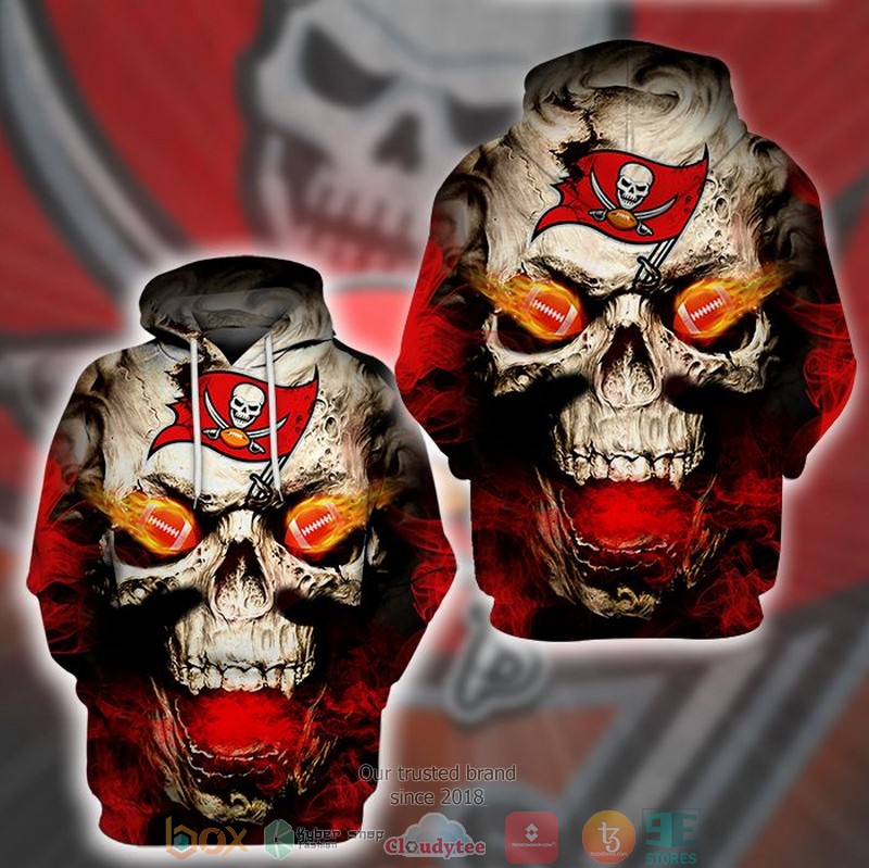 NFL_Tampa_Bay_Buccaneers_Flame_Skull_Red_3d_hoodie