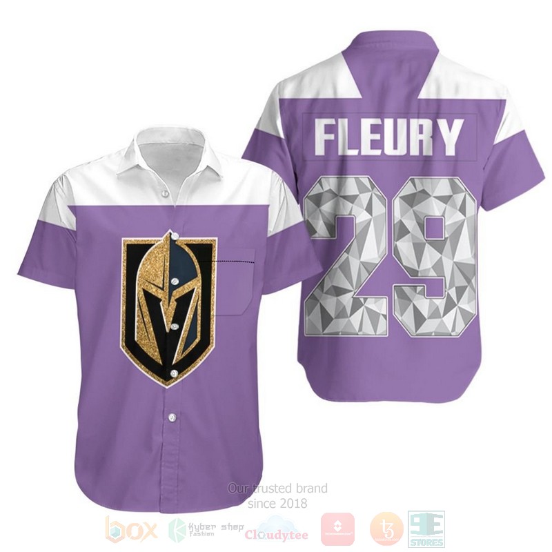 NHL_Vegas_Golden_Knights_Marc-Andre_Fleury_29_Purple_Hawaiian_Shirt