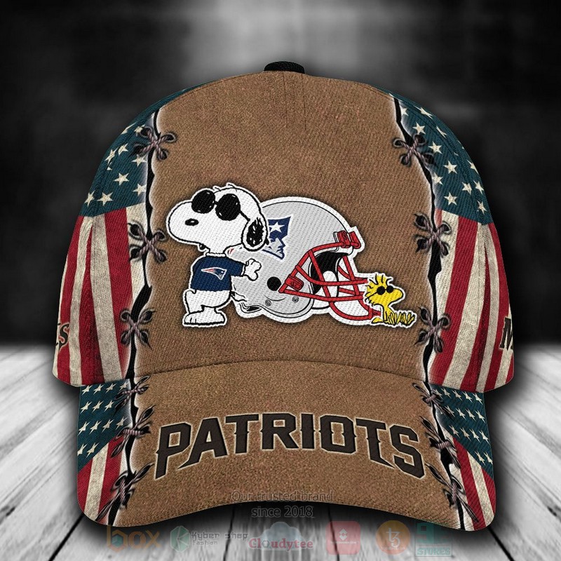 New_England_Patriots_Snoopy_NFL_Custom_Name_Cap