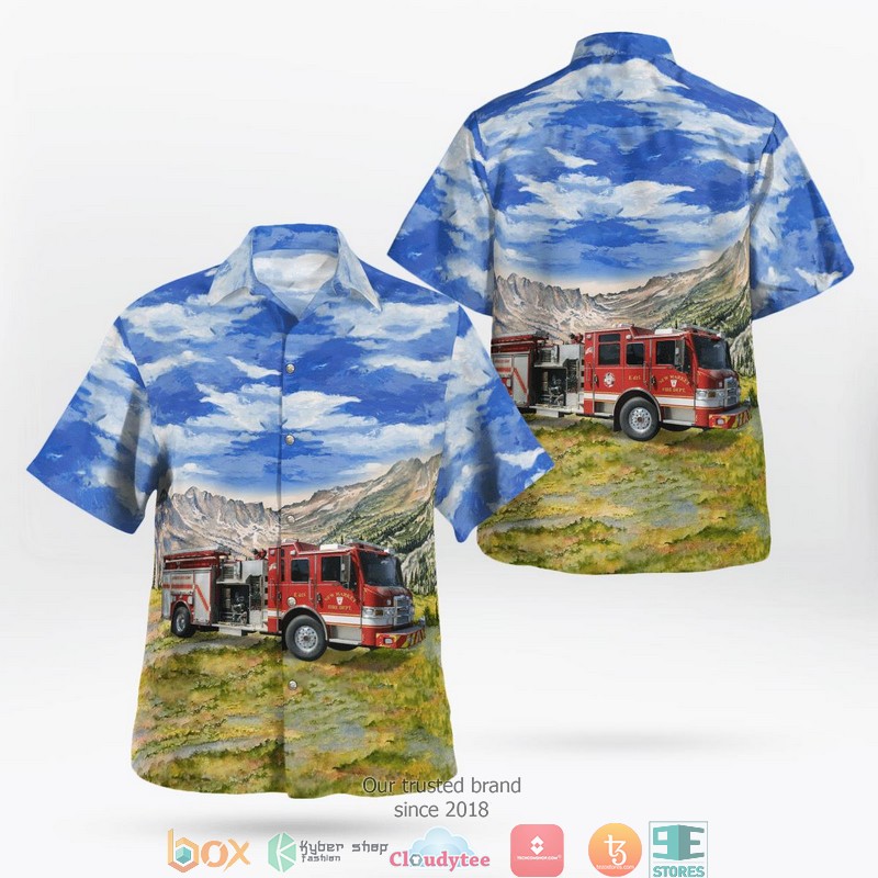 New_Market_Alabama_New_Market_Volunteer_Fire_Department_Engine_415_sky_Hawaiian_Shirt