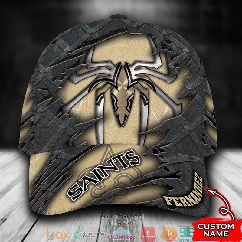 New_Orleans_Saints_Spider_Man_NFL_Custom_Name_Cap