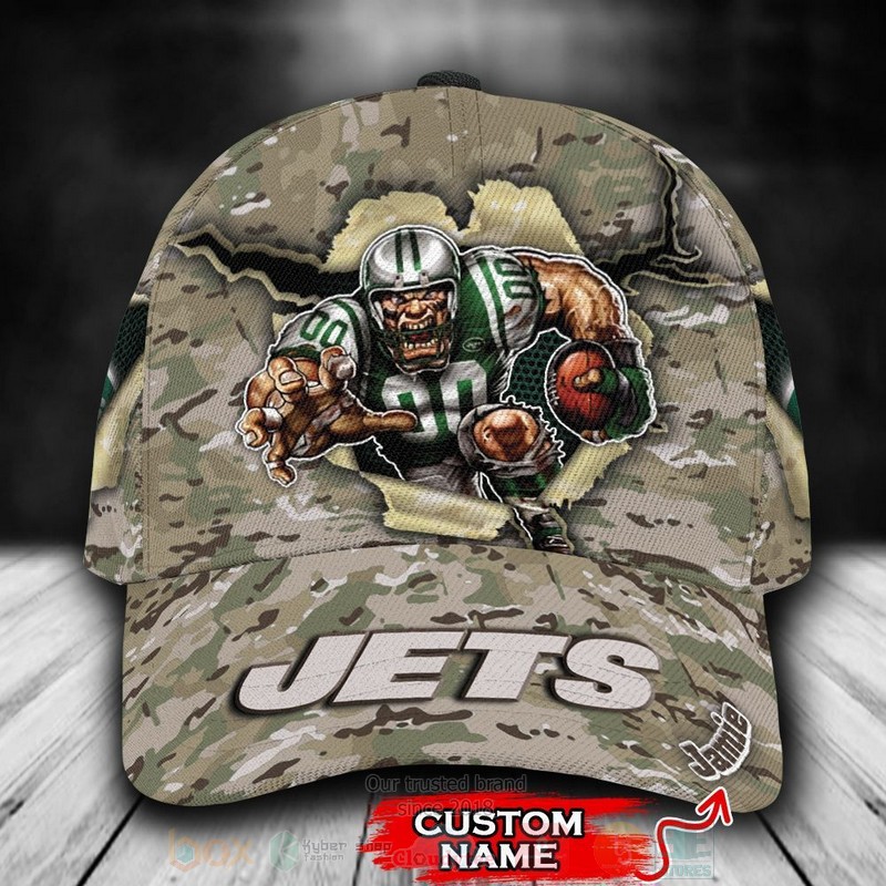 New_York_Jets_Camo_Mascot_NFL_Custom_Name_Cap