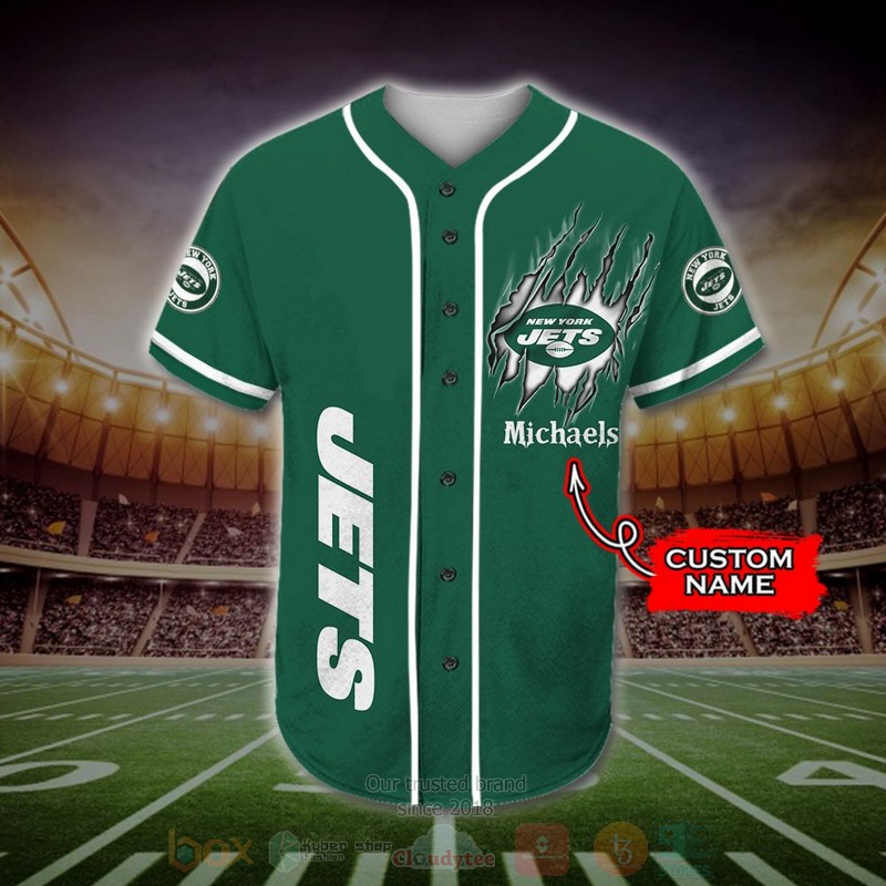 New_York_Jets_Mascot_NFL_Custom_Name_Baseball_Jersey_1