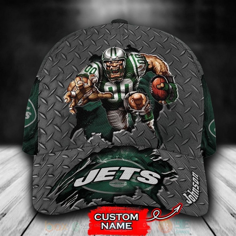 New_York_Jets_Mascot_NFL_Custom_Name_Grey_Cap