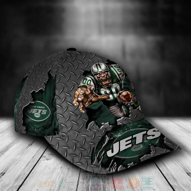 New_York_Jets_Mascot_NFL_Custom_Name_Grey_Cap_1