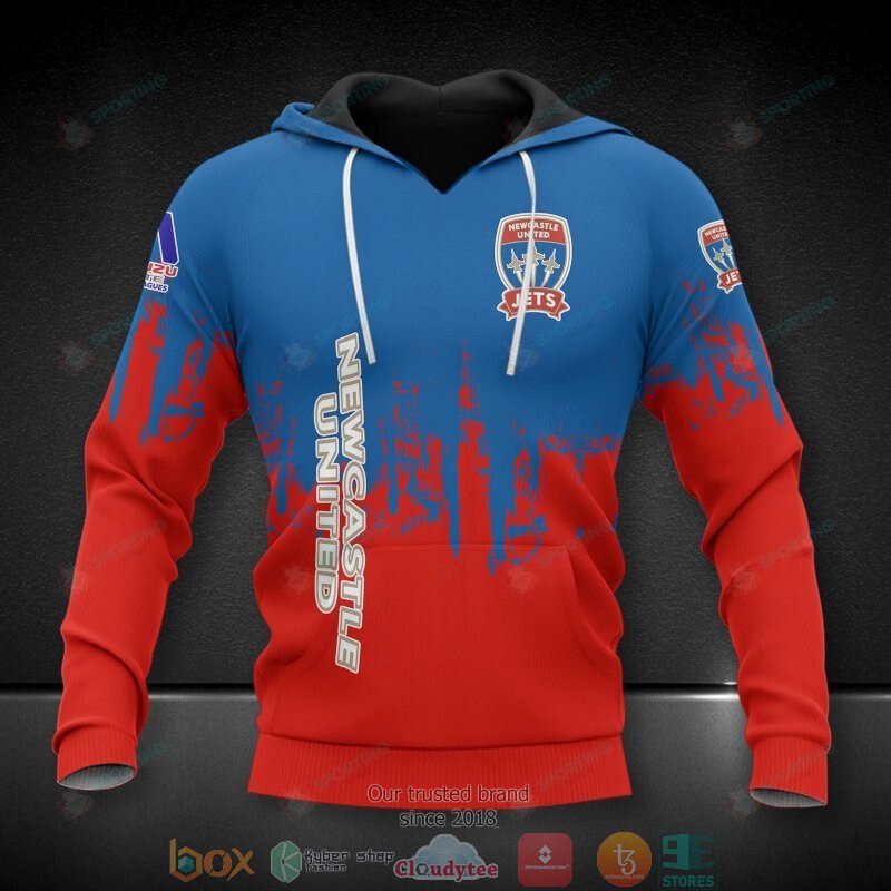 Newcastle_Jets_blue_red_3D_Shirt_Hoodie