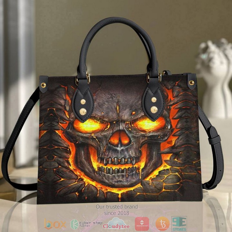Orange_Skull_Lava_Leather_Handbag