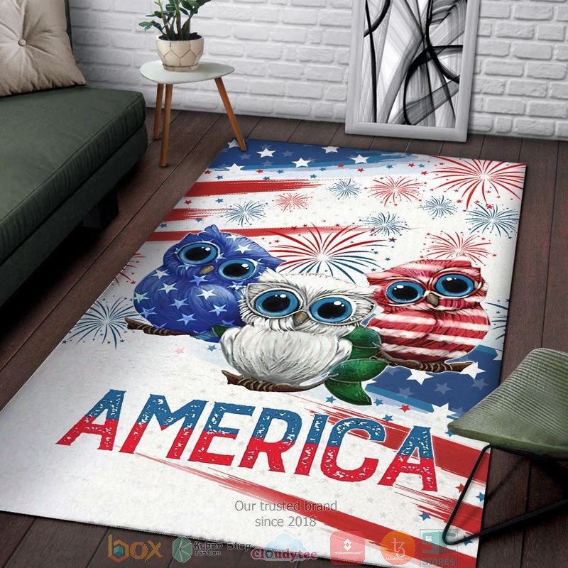 Owl_America_Indepence_day_Rug_1