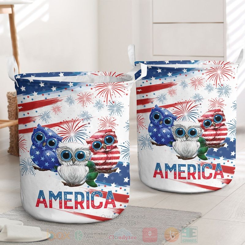 Owl_America_Independence_Day_Laundry_Basket
