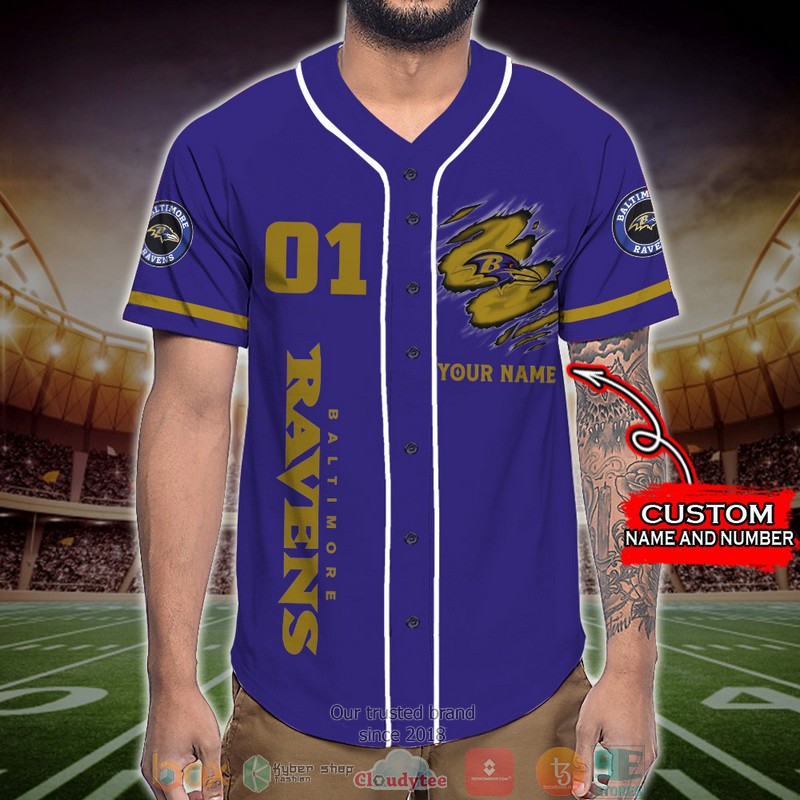 Personalized_Baltimore_Ravens_NFL_Wings_Skull_Baseball_Jersey_Shirt_1