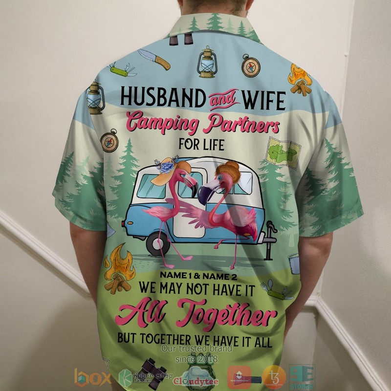 Personalized_Camping_Couple_Flamingo_Husband_and_Wife_Camping_Partners_For_Life_Hawaiian_Shirt_1