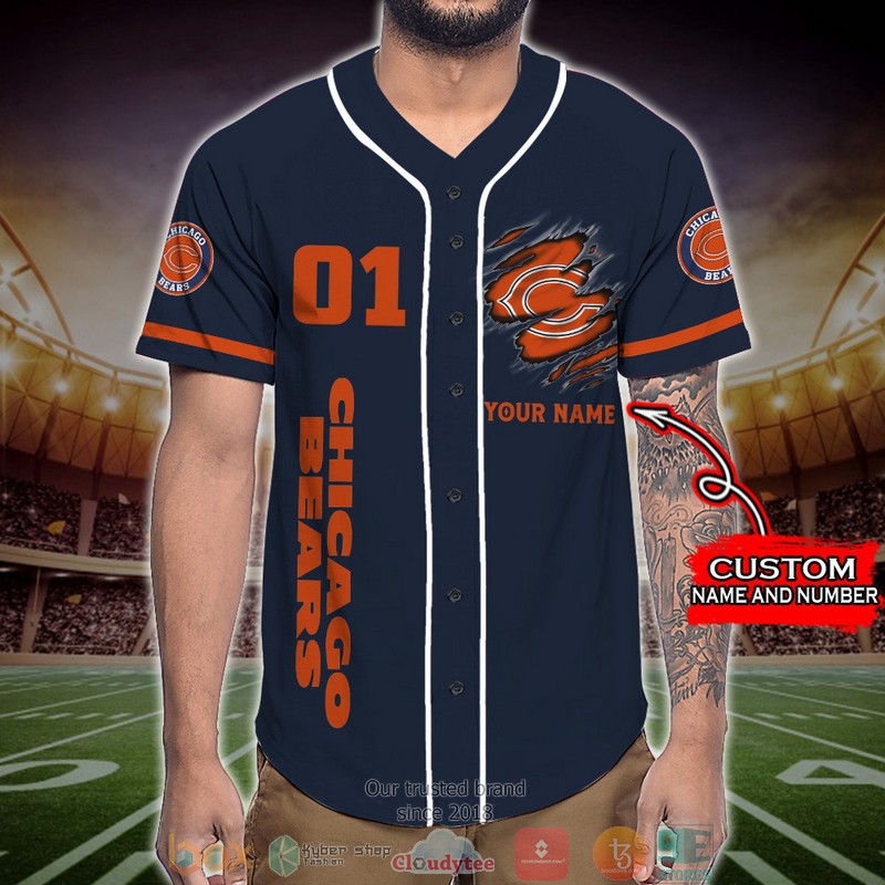 Personalized_Chicago_Bears_NFL_Wings_skull_Baseball_Jersey_Shirt_1