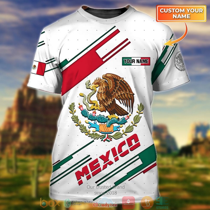 Personalized_Coat_of_Arms_Mexico_custom_white_3D_T-Shirt