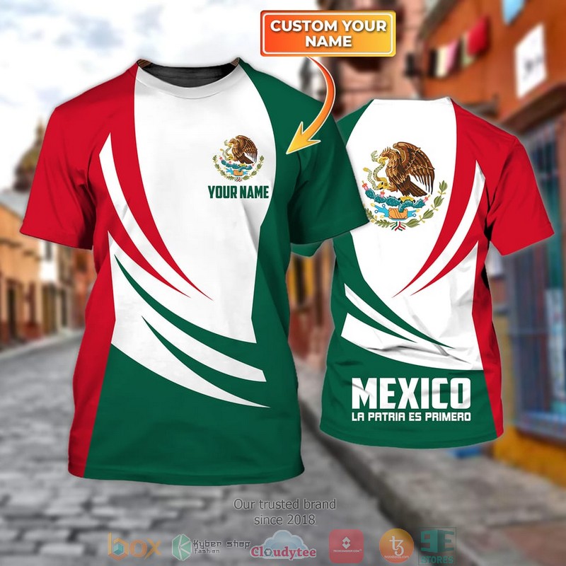 Personalized_Coat_of_Arms_Mexico_red_white_green_custom_3D_T-Shirt