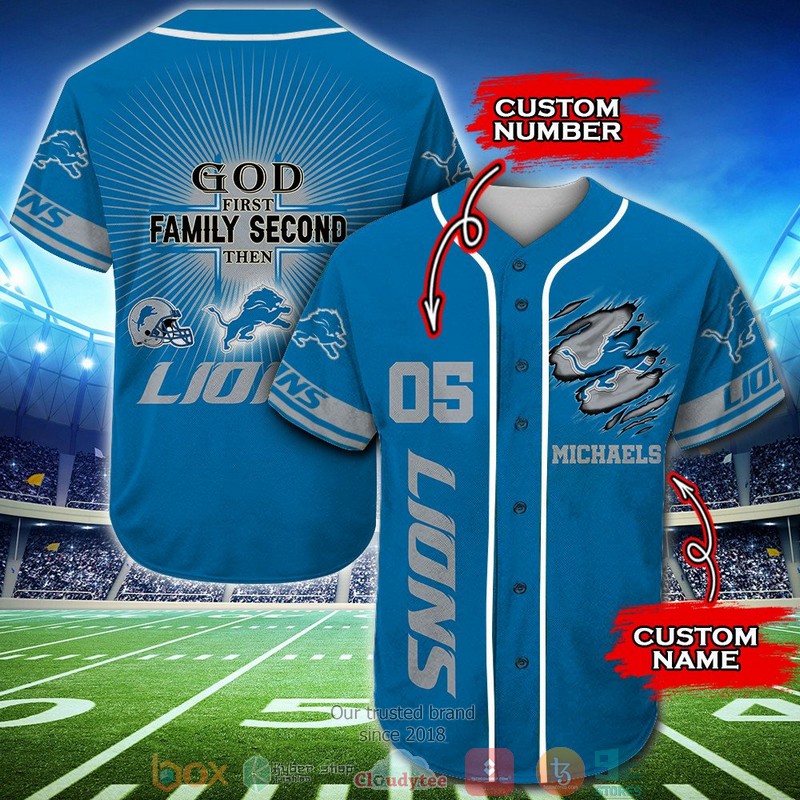 Personalized_Detroit_Lions_NFL_God_First_Family_Second_then_Baseball_Jersey_Shirt