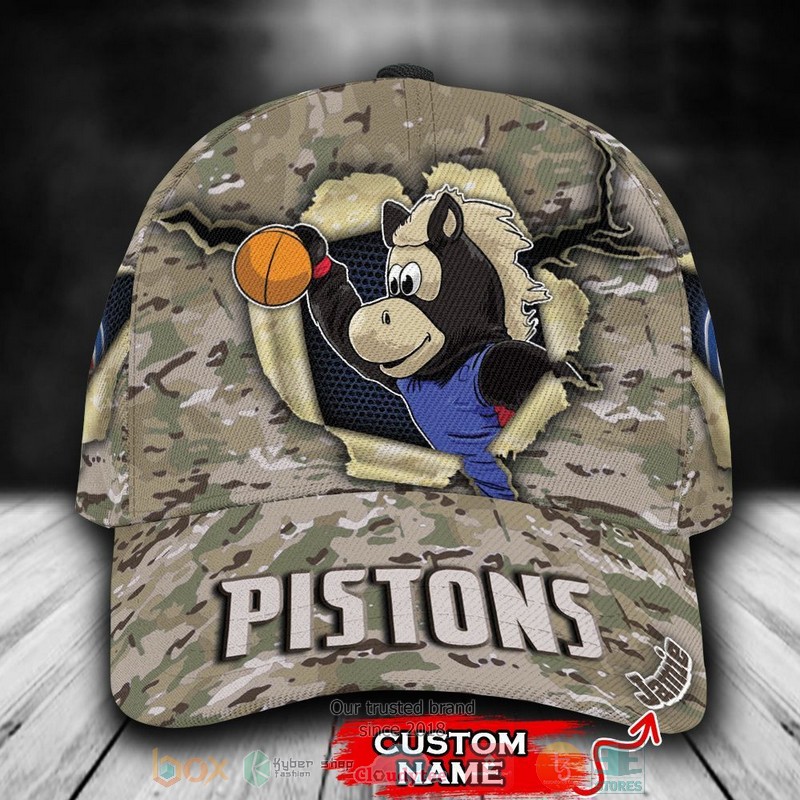 Personalized_Detroit_Pistons_Camo_Mascot_NBA_Custom_Cap
