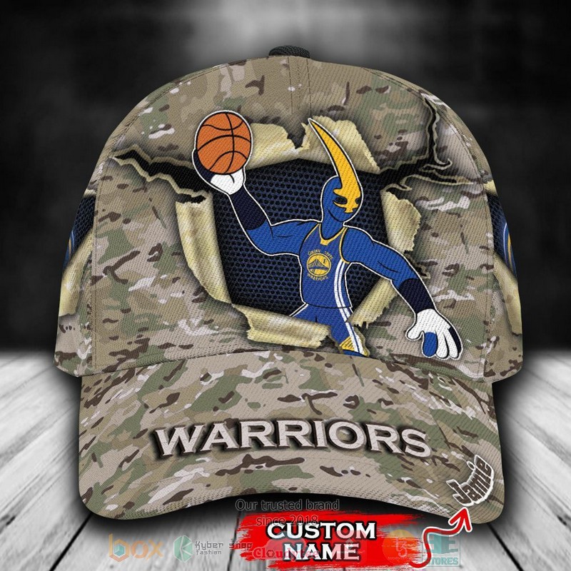 Personalized_Golden_State_Warriors_Camo_Mascot_NBA_Custom_name_Cap