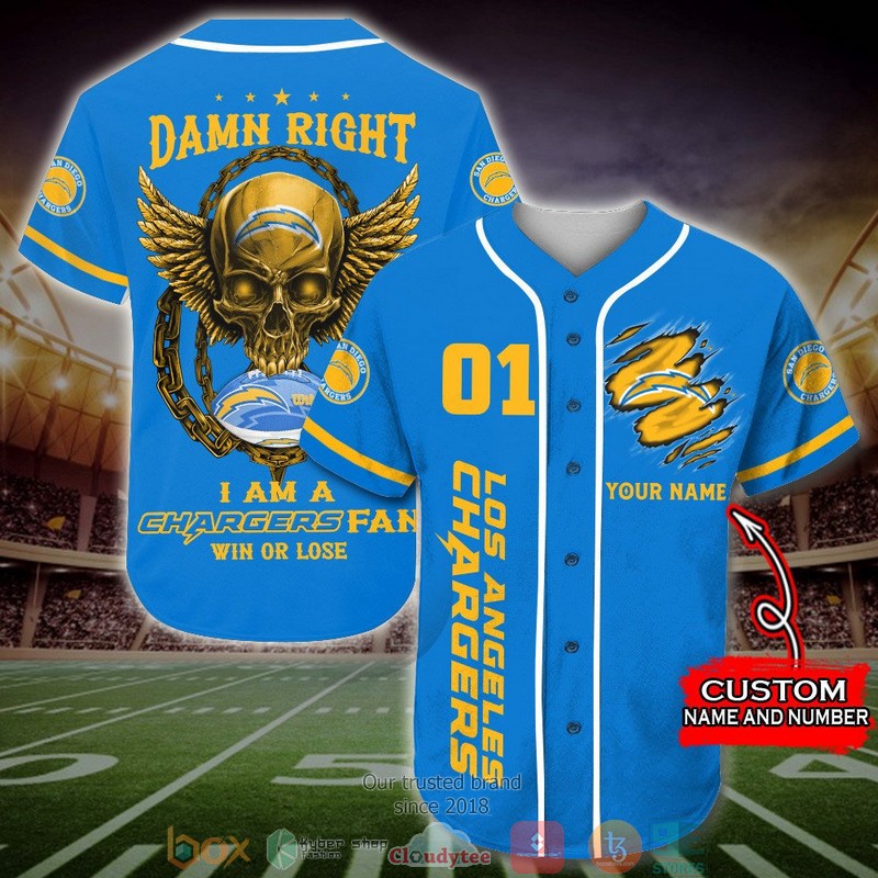 Personalized_Los_Angeles_Chargers_NFL_Wings_Skull_Baseball_Jersey_Shirt