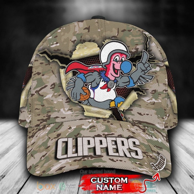 Personalized_Los_Angeles_Clippers_Camo_Mascot_NBA_Custom_Cap