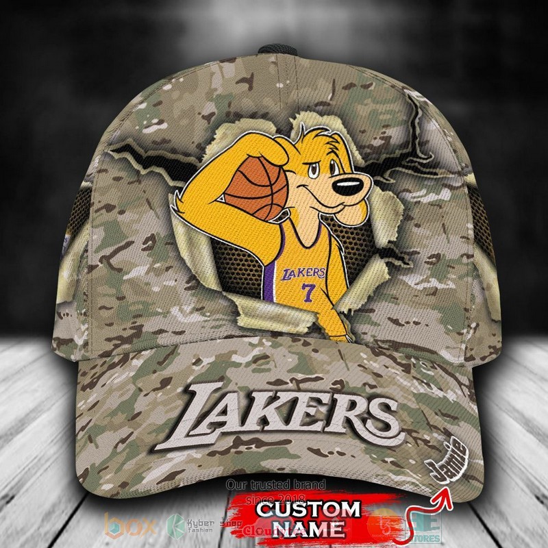 Personalized_Los_Angeles_Lakers_Camo_Mascot_NBA_Custom_Cap