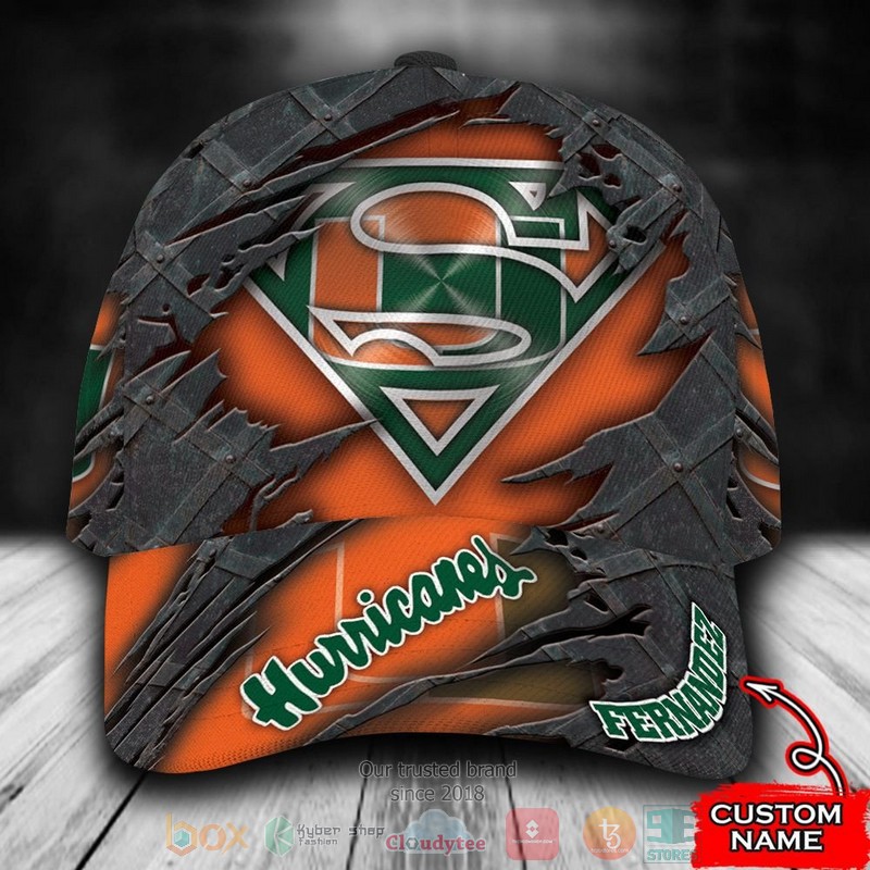 Personalized_Miami_Hurricanes_Superman_NCAA_Custom_name_Cap