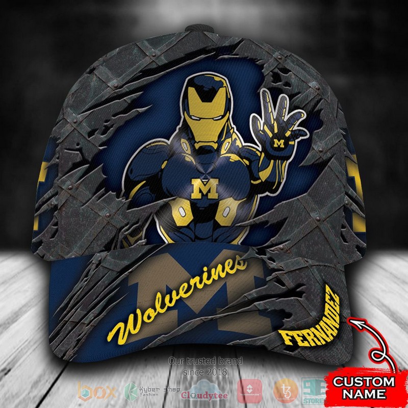 Personalized_Michigan_Wolverines_Iron_Man_NCAA_Custom_name_Cap