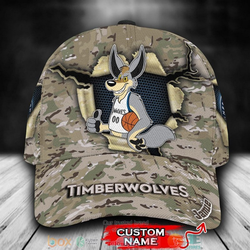 Personalized_Minnesota_Timberwolves_Camo_Mascot_NBA_Custom_name_Cap
