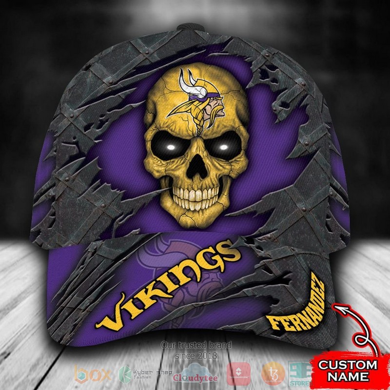 Personalized_Minnesota_Vikings_Skull_NFL_Custom_name_Cap