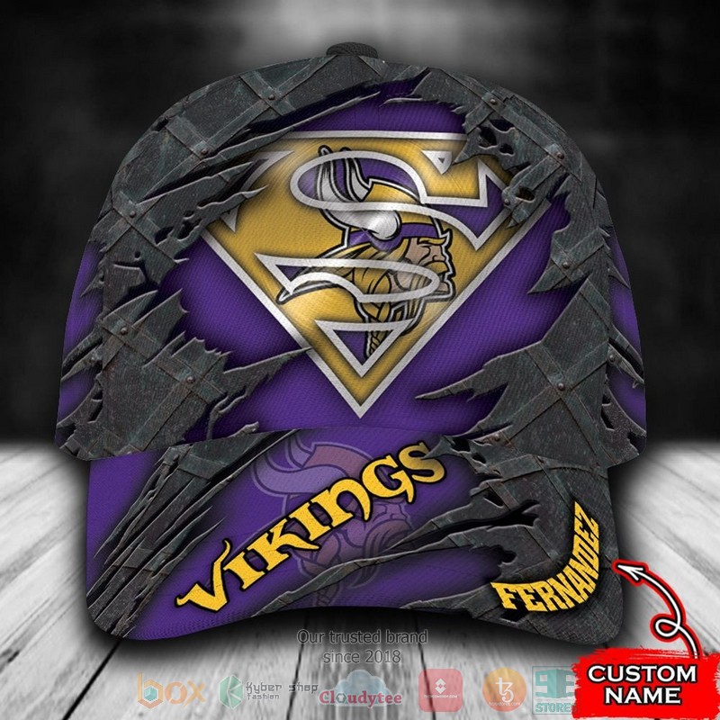 Personalized_Minnesota_Vikings_Superman_NFL_Custom_name_Cap