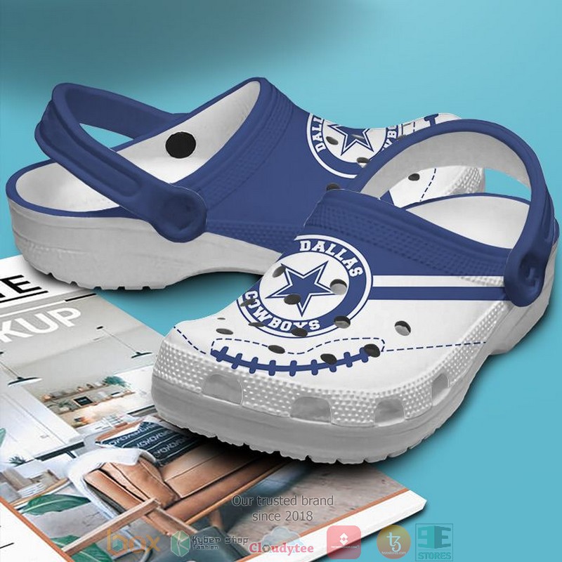 Personalized_NFL_Dallas_Cowboys_Blue_White_Crocs_Band_Shoes_1