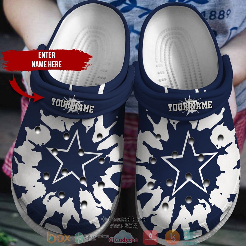 Personalized_NFL_Dallas_Cowboys_Navy_Color_Crocs_Band_Shoes
