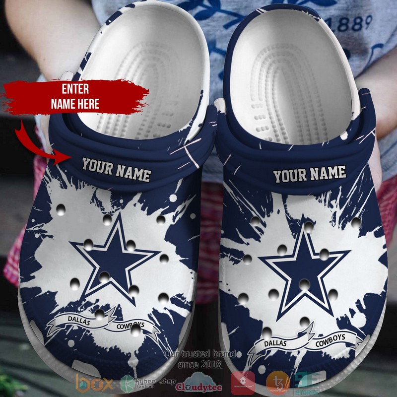 Personalized_NFL_Dallas_Cowboys_Navy_Star_White_Crocs_Band_Shoes