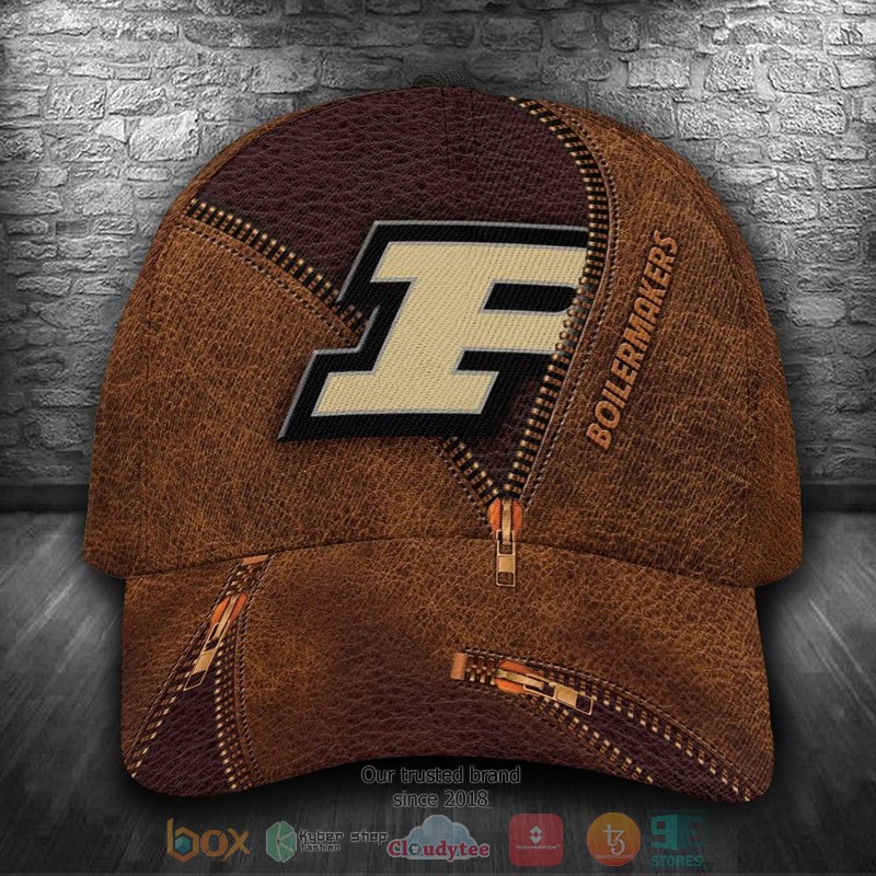 Personalized_Purdue_Boilermakers_NCAA_Zipper_brown_Custom_Cap