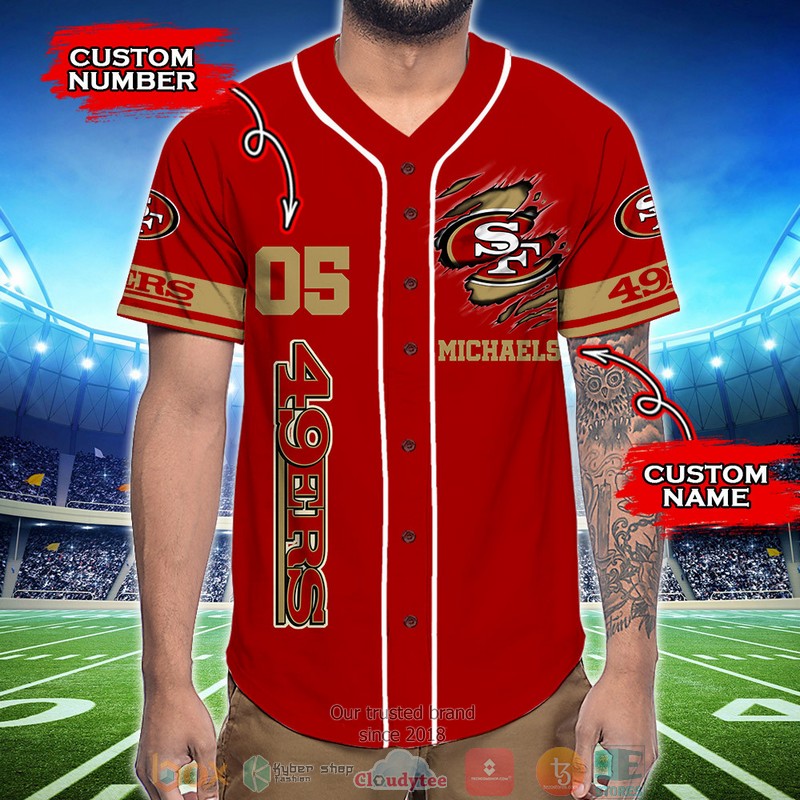 Personalized_San_Francisco_49ers_NFL_God_First_Family_Second_then_Baseball_Jersey_Shirt_1