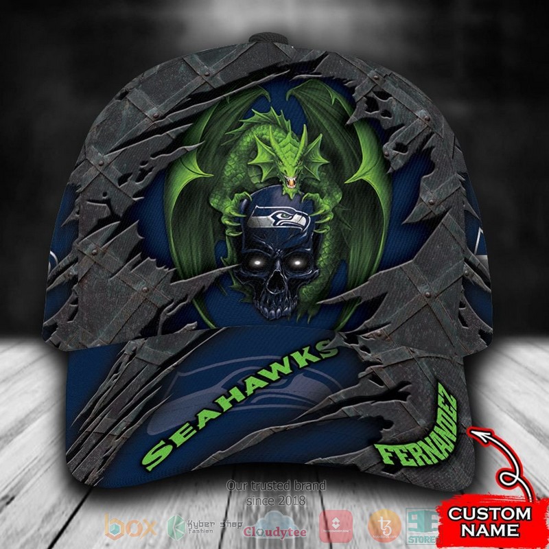 Personalized_Seattle_Seahawks_Dragon_NFL_Custom_name_Cap