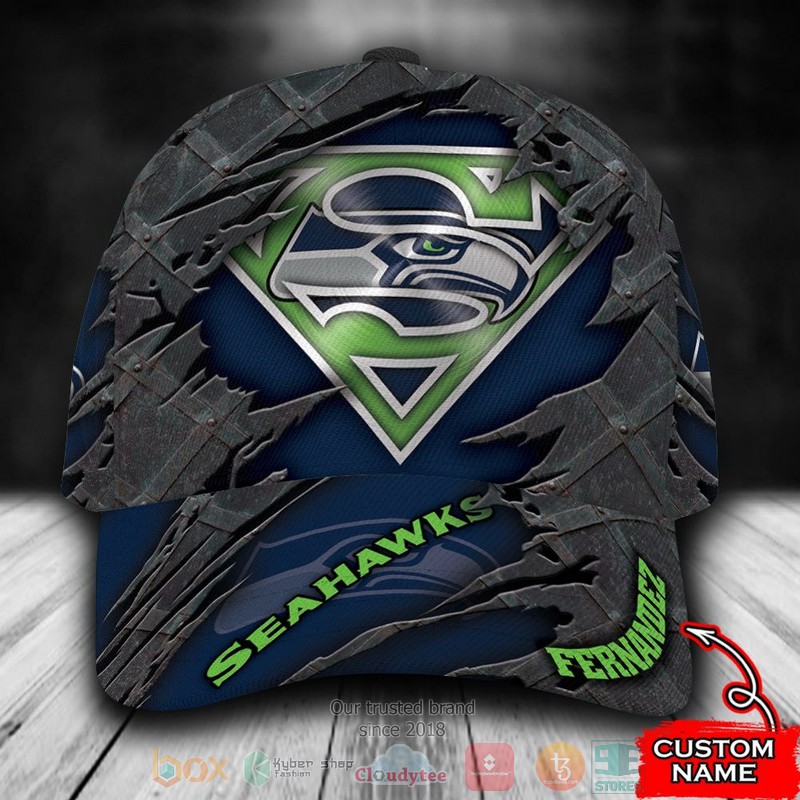 Personalized_Seattle_Seahawks_Superman_NFL_Custom_name_Cap