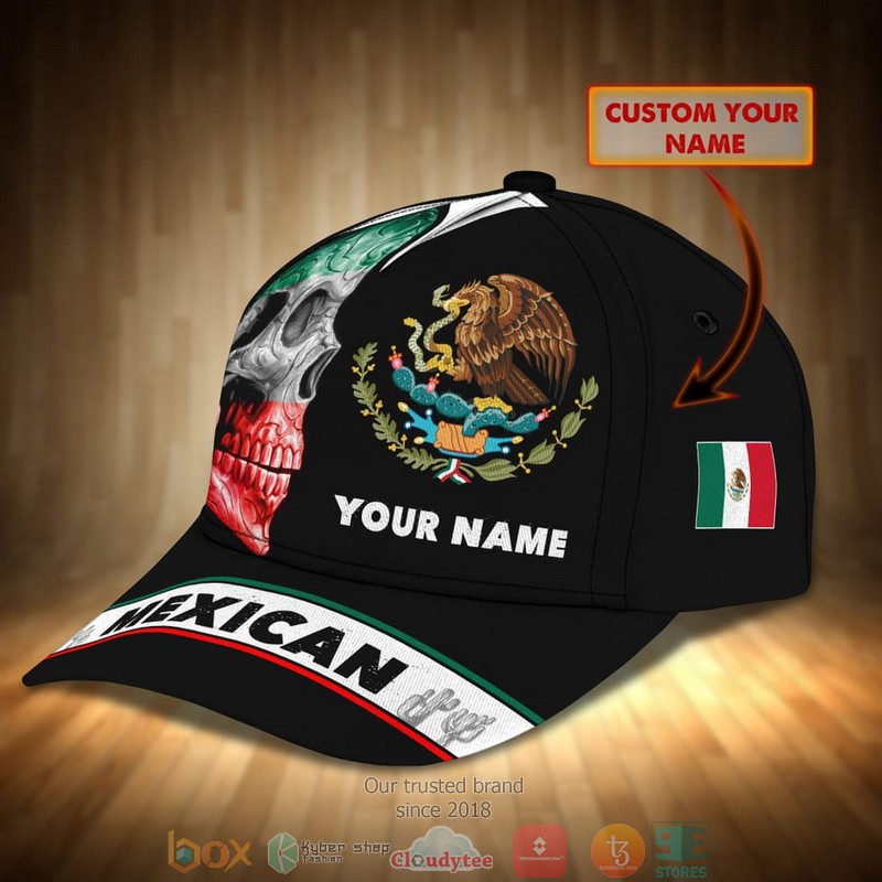 Personalized_Skull_Mexico_flag_Coat_of_Arms_custom_cap