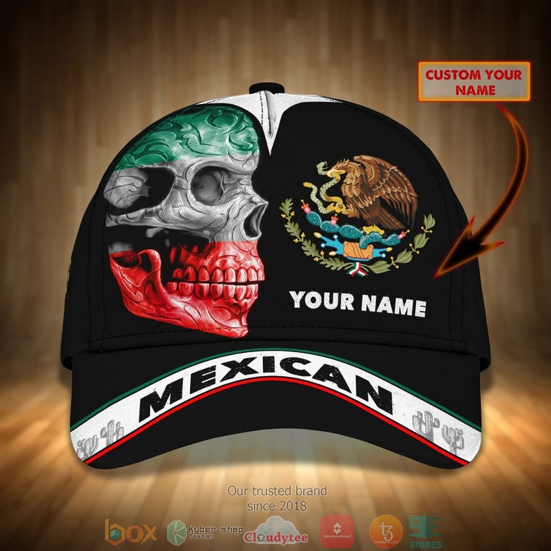 Personalized_Skull_Mexico_flag_Coat_of_Arms_custom_cap_1