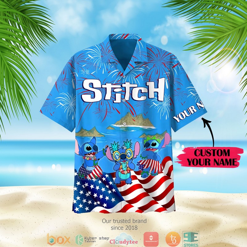Personalized_Stitch_US_flag_Beach_Hawaiian_Shirt