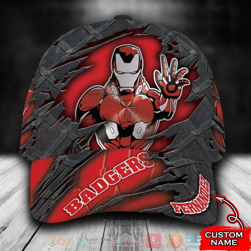 Personalized_Wisconsin_Badgers_Iron_Man_NCAA_Custom_name_Cap