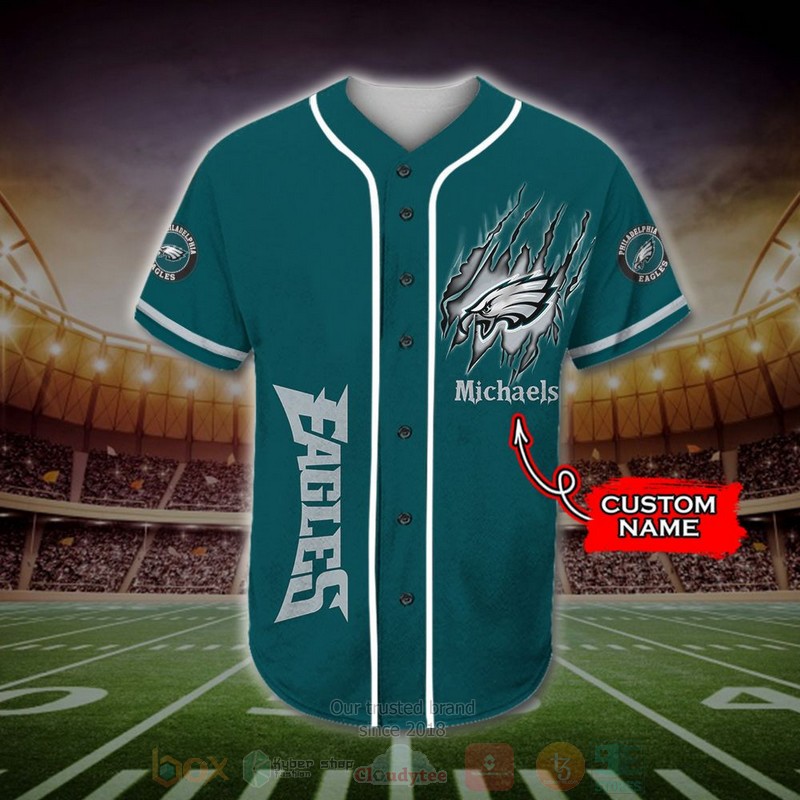 Philadelphia_Eagles_Mascot_NFL_Custom_Name_Baseball_Jersey_1