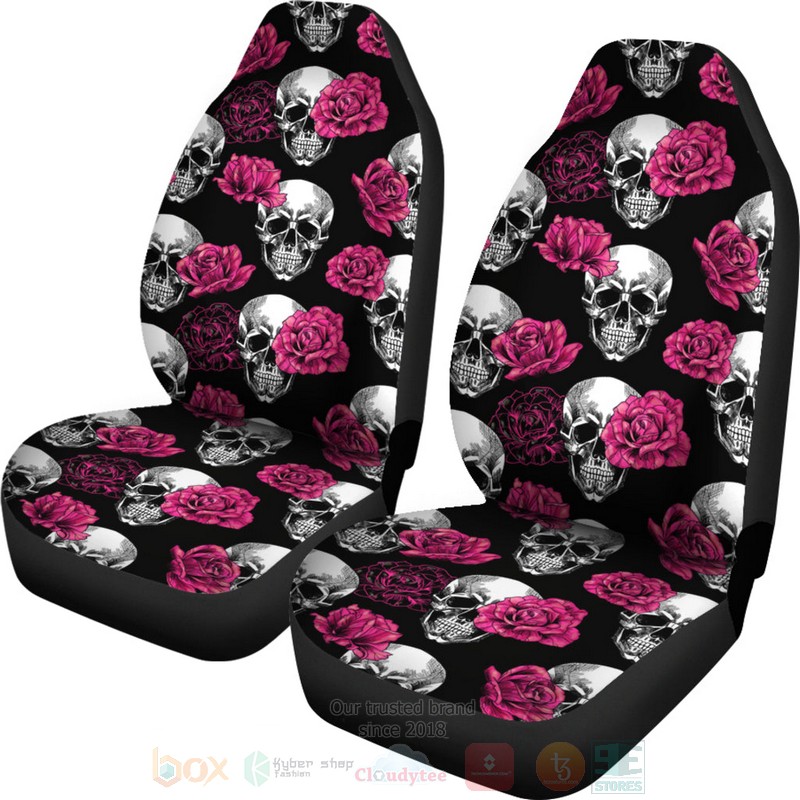 Pink_Floral_Skull_Car_Seat_Cover_1