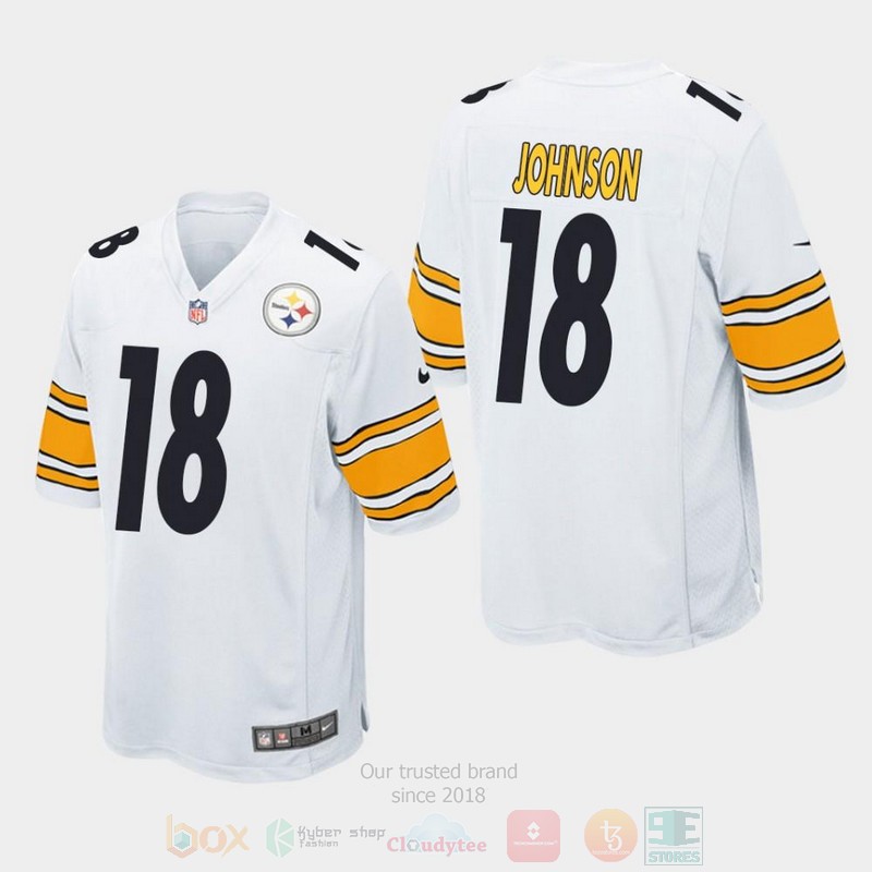 Pittsburgh_Steelers_18_Diontae_Johnson_2019_Draft_White_Football_Jersey