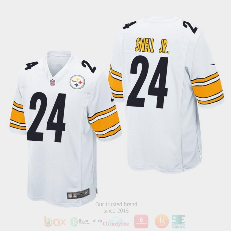 Pittsburgh_Steelers_24_Benny_Snell_Jr._2019_Draft_White_Football_Jersey