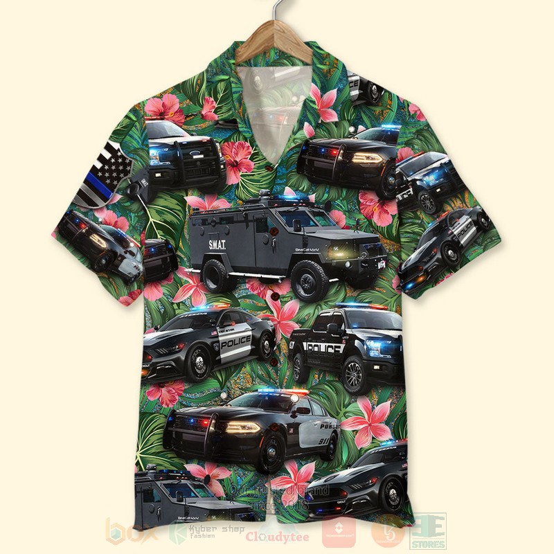 Police_Vehicles_Tropical_Hawaiian_Shirt