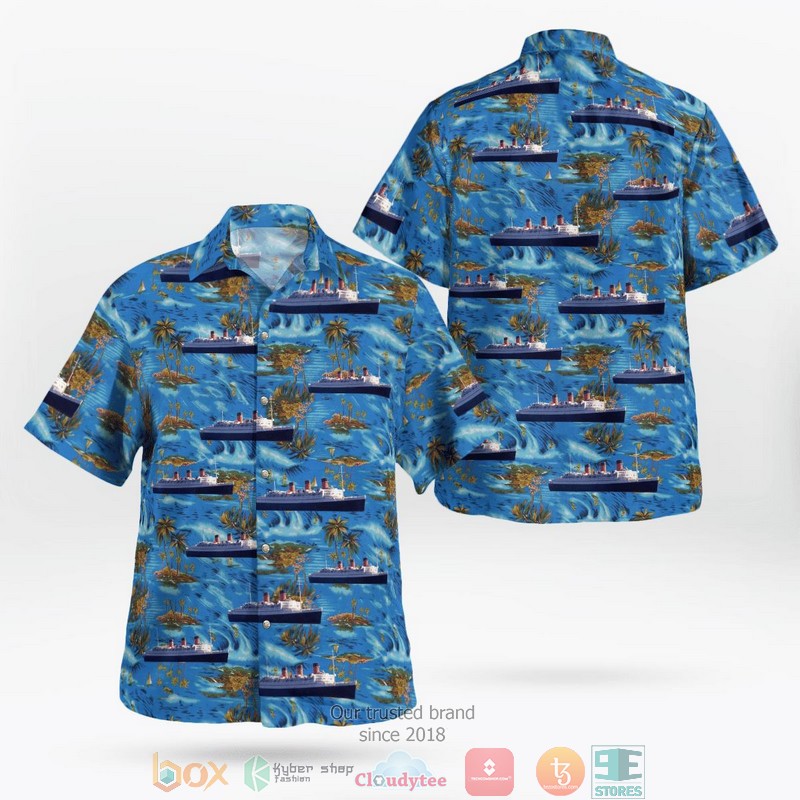 RMS_Queen_Mary_Blue_Ocean_Aloha_Shirt