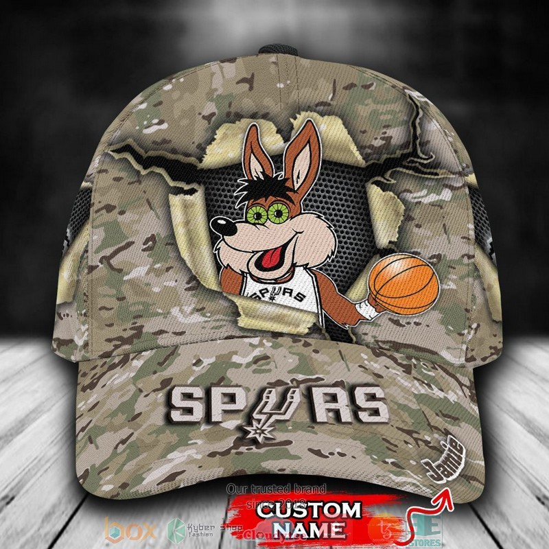 San_Antonio_Spurs_Camo_Mascot_NBA_Custom_Name_Cap