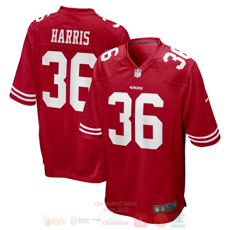 San_Francisco_49ers_NFL_Marcell_Harris_Scarlet_Football_Jersey