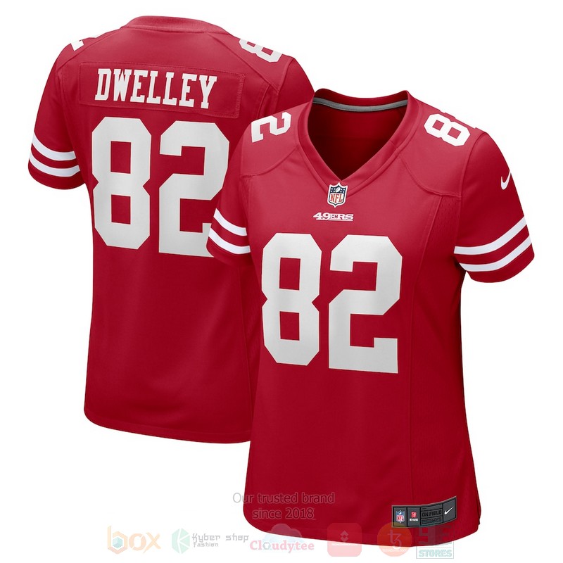 San_Francisco_49ers_Ross_Dwelley_Scarlet_Football_Jersey