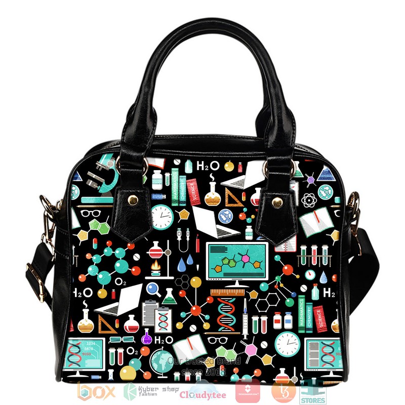 Science_Pattern_Leather_Handbag